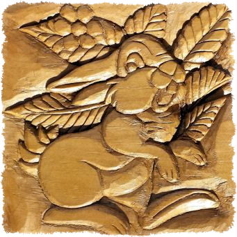 Legno e cera intagliata